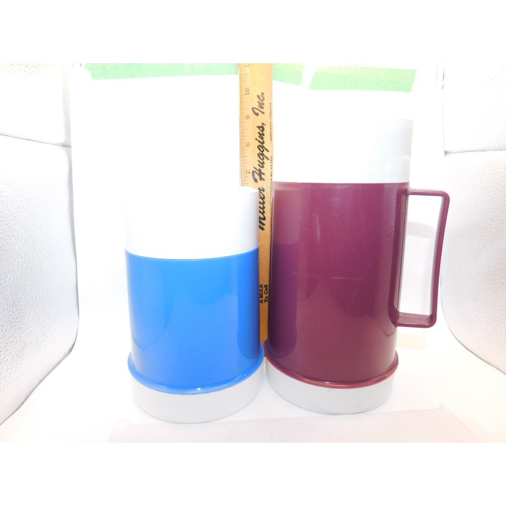 Set of 2 Vintage Thermos Insulated Food Jars 10oz 7oz